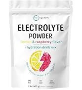 Micro Ingredients Hydration Electrolyte Powder, 2 lb (139 Servings) | Lemon Raspberry Flavor | Hi...