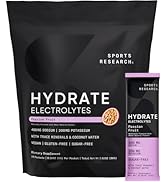 Sports Research Hydrate Electrolytes Powder Packets - Sugar-Free & Naturally Flavored with Vitami...