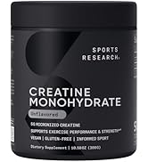 Sports Research Creatine Monohydrate - Gain Lean Muscle, Improve Performance and Strength and Sup...