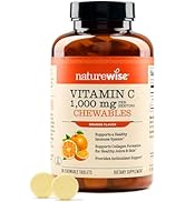 NatureWise Extra Strength Vitamin C Chewable 1000mg for Adults - Natural Orange Flavor - Immune S...