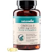 NatureWise Extra-Strength Omega 3 Fish Oil Supplement - 1000mg per Serving - 600 EPA & 400 DHA an...