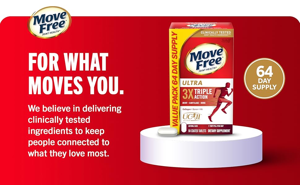 Move free Ultra Triple Action Joint Cartilage Bone Support Collagen Boron Hyaluronic Acid