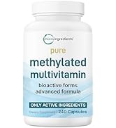 Pure Methylated Multivitamin for Men & Women | 240 Capsules with Vitamins C, D, B12, Thiamin, Fol...