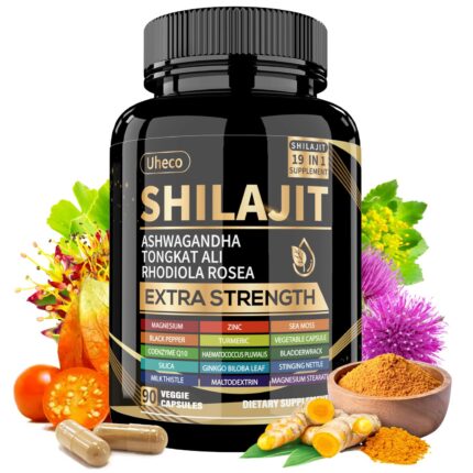 Shilajit Supplement with Sea Moss, Ashwagandha, Tongkat Ali - Shilajit Pure Himalayan Organic Fulvic Acid Capsules - 90 Count