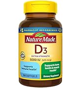 Nature Made Extra Strength Vitamin D3 5000 IU (125 mcg), Dietary Supplement for Bone, Teeth, Musc...