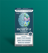 NEURIVA Memory 3D Brain Supplement - Decaffeinated Nootropic Capsules for Memory, Focus, & Cognit...